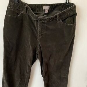 J. Jill Slim Leg Corduroy Pants 8  Gray Brown Pockets Cotton Stretch RN97641